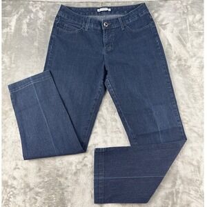 Lee Jeans Womens 8 Petite Slender Secret Blue Lower Waist Embroidered EUC